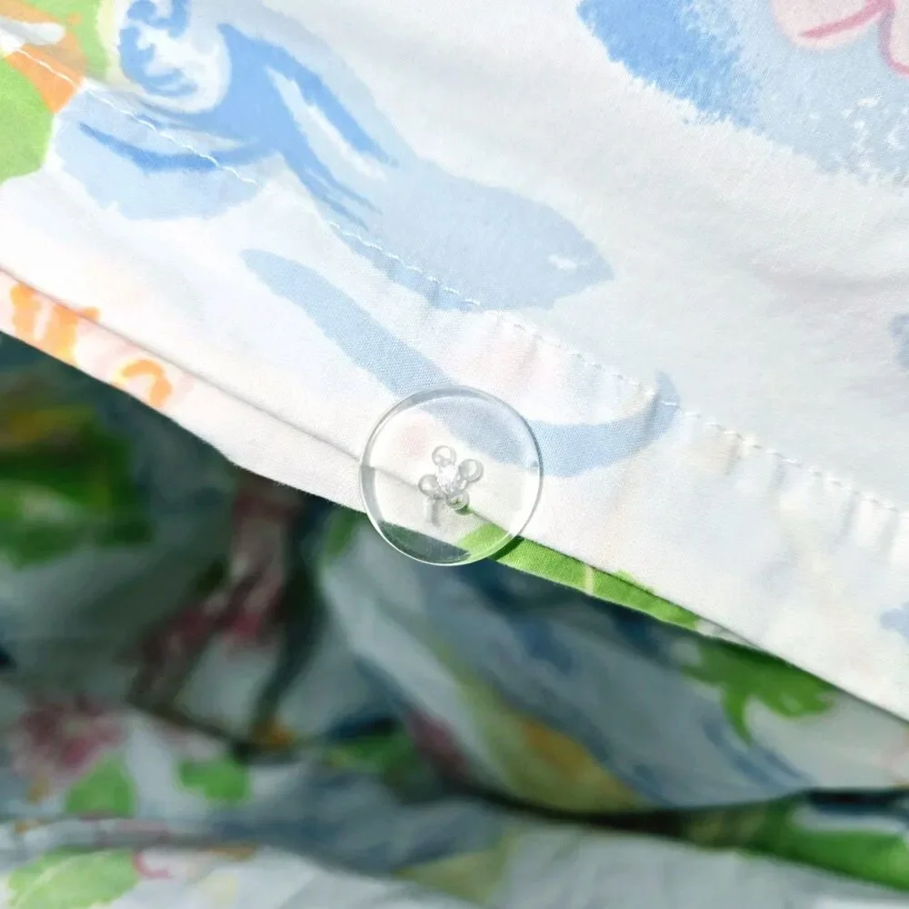 Pottery Barn Kids Garden Party Twin Flat Sheet Paisley White w/ Flowers Girls